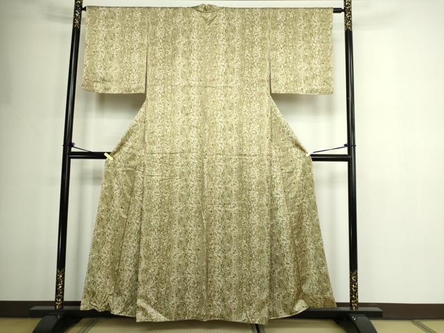 平和屋着物■上質な小紋　扇面草花文　正絹　逸品　DABE9255sf