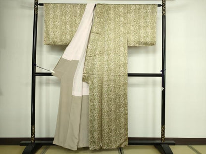 平和屋着物■上質な小紋　扇面草花文　正絹　逸品　DABE9255sf