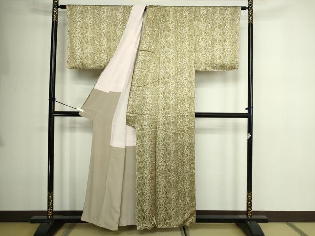 平和屋着物■上質な小紋　扇面草花文　正絹　逸品　DABE9255sf