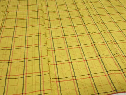 平和屋着物■上質な紬　格子　正絹　逸品　DABE9256sf