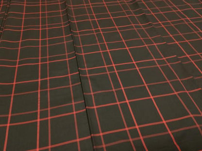 平和屋着物■上質な紬　格子　黒地　正絹　逸品　DABE9258sf