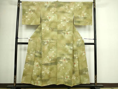 平和屋着物■上質な小紋　草花文　暈し染め　正絹　逸品　未使用　DABE9267sf