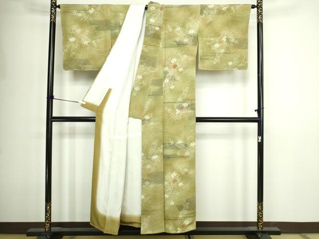 平和屋着物■上質な小紋　草花文　暈し染め　正絹　逸品　未使用　DABE9267sf