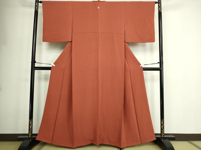 平和屋着物■上質な色無地 団十郎茶色 正絹 逸品 DABE9270sf