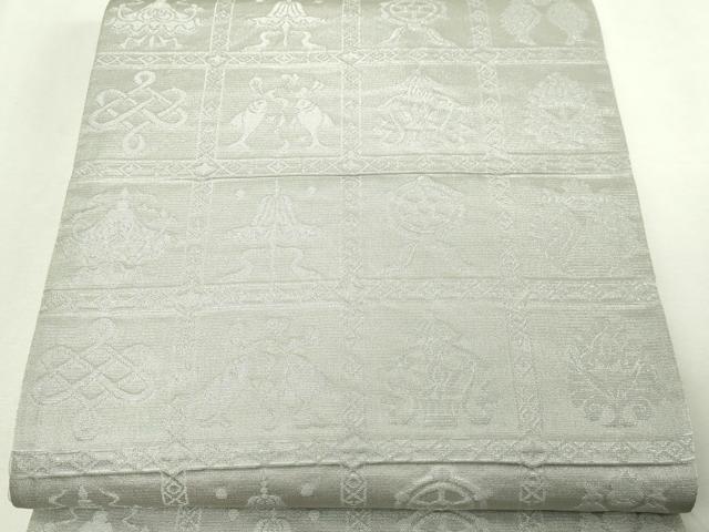 平和屋本店▼世界的友禅作家　千地泰弘　両面　六通柄袋帯　飛天来迎十福之図　本金箔　正絹　逸品　DABE9276sf 平和屋本店▽世界的友禅作家 千地泰弘 両面 六通柄袋帯 飛天来迎十福之