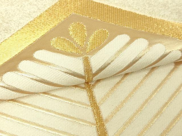 平和屋本店▼六通柄　本袋帯　若松葉文　金繍錦　正絹　逸品　DABE9291sf 平和屋本店▽六通柄 本袋帯 若松葉文 金繍錦 正絹