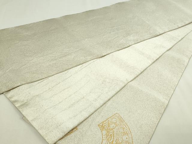 平和屋本店▼太鼓柄袋帯　つづれ　地紙草花文　本金糸24ｋ　正絹　逸品　DABE9298sf
