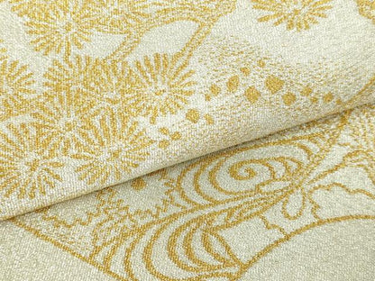 平和屋本店▼太鼓柄袋帯　つづれ　地紙草花文　本金糸24ｋ　正絹　逸品　DABE9298sf