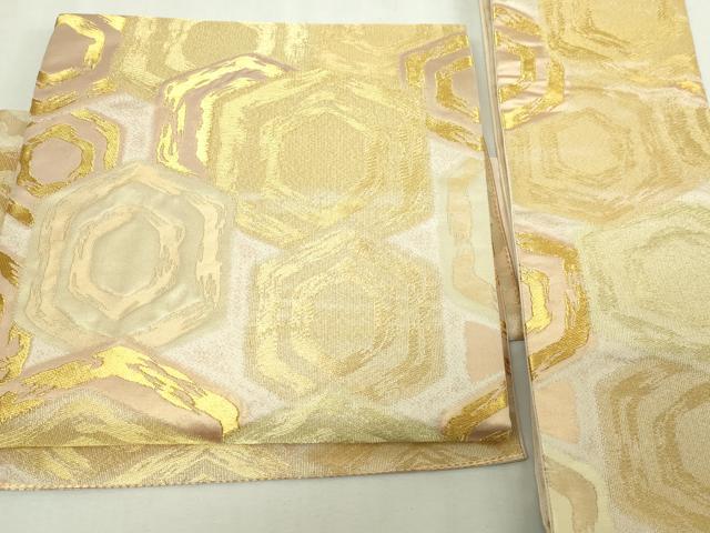 平和屋本店▼つけ帯　瑞祥亀甲文　本金　正絹　逸品　DABE9306sf 平和屋本店▽つけ帯 瑞祥亀甲文 本金 正絹 逸品 DABE9306sf