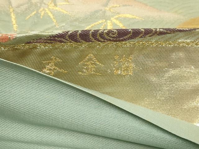 平和屋本店▼六通柄袋帯　唐織　花鳥文　本金箔　正絹　逸品　DABE9308sf 平和屋本店▽六通柄袋帯 唐織 花鳥文 本金箔 正絹 逸品 DABE9308sf