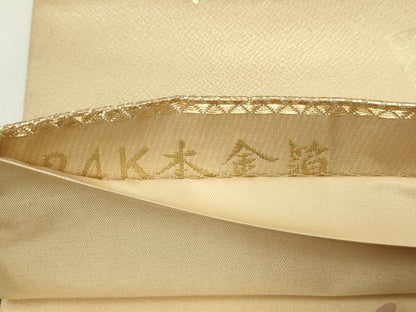 平和屋本店▼六通柄袋帯　唐織　吉祥模様　24ｋ本金箔　正絹　逸品　DABE9313sf