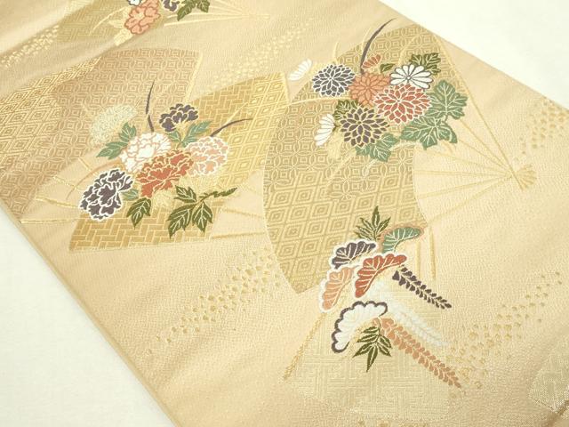 平和屋本店▼六通柄袋帯　唐織　吉祥模様　24ｋ本金箔　正絹　逸品　DABE9313sf