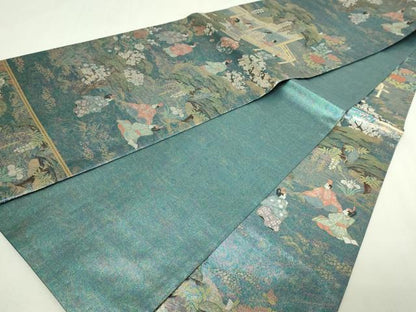 平和屋本店▼全通柄袋帯　新古今和歌集　純金箔　正絹　逸品　DABE9314sf