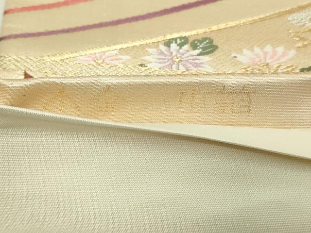 平和屋本店▽六通柄袋帯 唐織 流水扇面文 本金二重