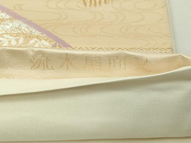 平和屋本店▼六通柄袋帯　唐織　流水扇面文　本金二重箔　正絹　逸品　DABE9322sf