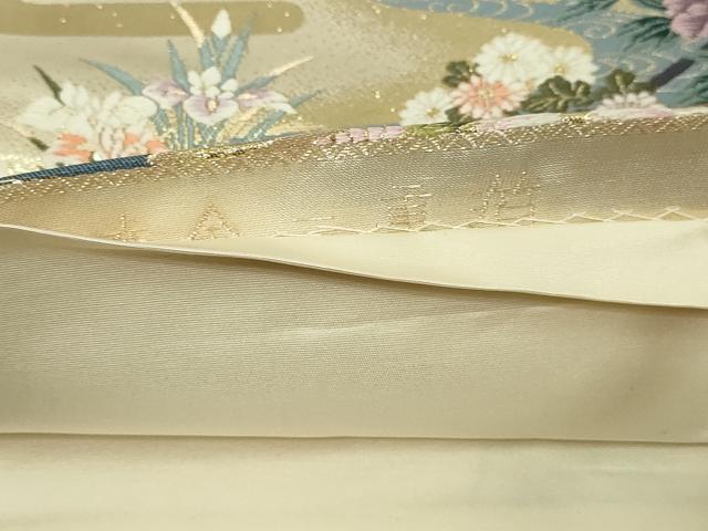 平和屋本店▼六通柄袋帯　唐織　御所車御苑文　本金二重箔　正絹　逸品　DABE9332sf