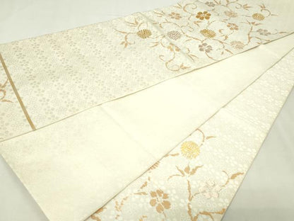 平和屋本店▼六通柄　本袋帯　笹づる　純金箔　正絹　逸品　DABE9338sf