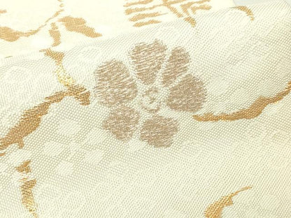 平和屋本店▼六通柄　本袋帯　笹づる　純金箔　正絹　逸品　DABE9338sf