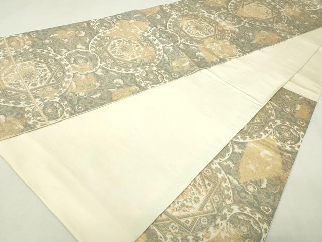 平和屋本店▼六通柄　本袋帯　正倉院花文　純金二重箔24ｋ　正絹　逸品　DABE9354sf