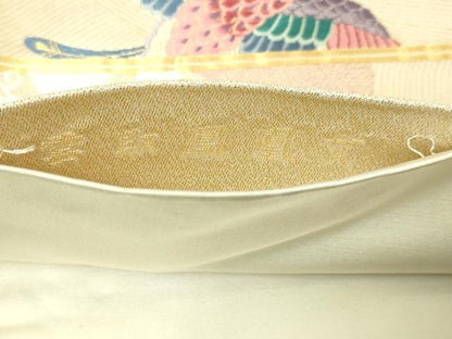 平和屋本店▼六通柄袋帯　唐織　雲取鳳凰文　本金箔　正絹　逸品　DABE9410sf