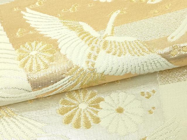 平和屋本店▼六通柄袋帯　鳳凰花文　24ｋプラチナ　やまと誂製　正絹　逸品　DABE9417sf