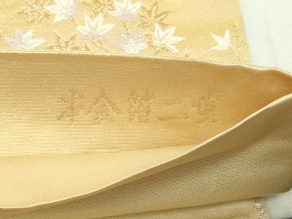 平和屋本店▼六通柄袋帯　飛鶴花松文　本金箔二重　正絹　逸品　DABE9421sf