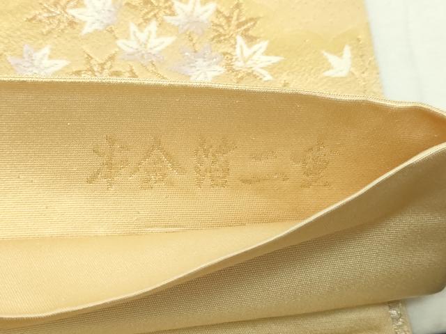 平和屋本店▼六通柄袋帯　飛鶴花松文　本金箔二重　正絹　逸品　DABE9421sf