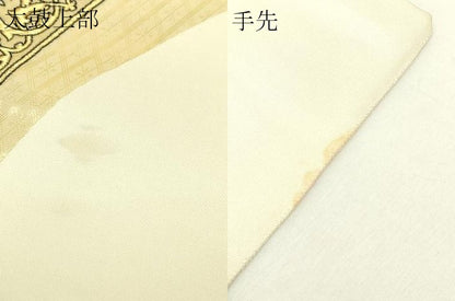 平和屋本店▼六通柄袋帯　唐織　正倉院花文　本金箔　正絹　逸品　DABE9424sf