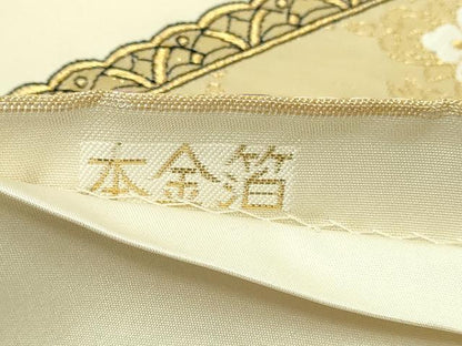 平和屋本店▼六通柄袋帯　唐織　正倉院花文　本金箔　正絹　逸品　DABE9424sf