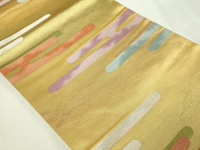 平和屋本店▼六通柄袋帯　霞文　彩金織綾錦　正絹　逸品　DABE9427sf