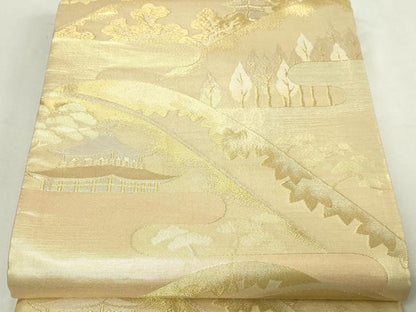 平和屋本店▼六通柄袋帯　都の四季　貮捨四金九百錦　正絹　逸品　DABE9440sf
