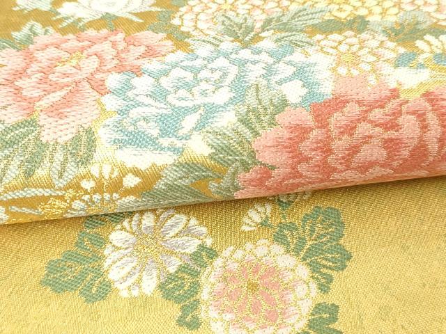 平和屋本店▼太鼓柄袋帯　唐織　花車　漆金引箔　正絹　逸品　DABE9442sf