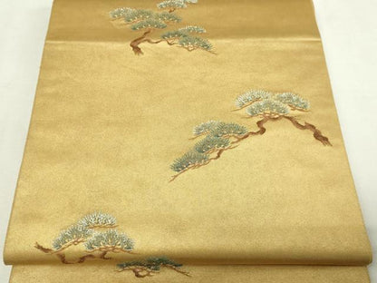 平和屋本店▼六通柄袋帯　古典全紗漆箔　正絹　逸品　DABE9455sf