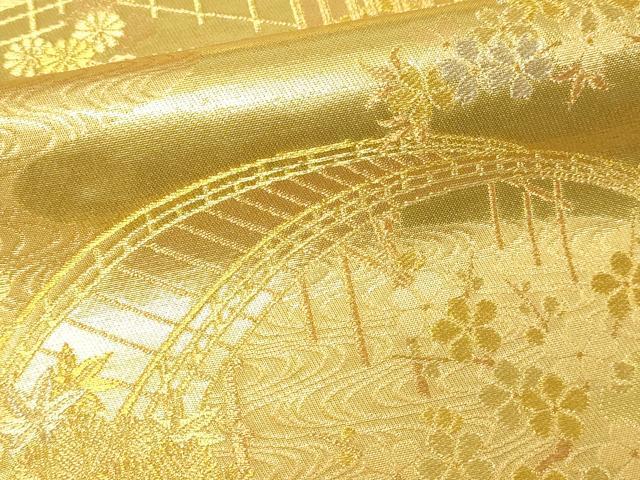 平和屋本店▼西陣　じゅらく謹製　六通柄袋帯　古都京勝錦繍絵巻　金閣箔　正絹　逸品　DABE9462sf