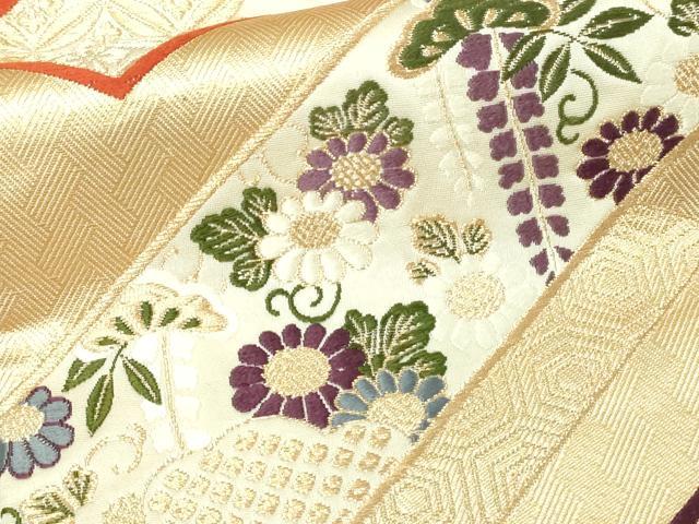 平和屋本店▼六通柄袋帯　唐織　寿祥秀華文　本金箔　正絹　逸品　DABE9464sf