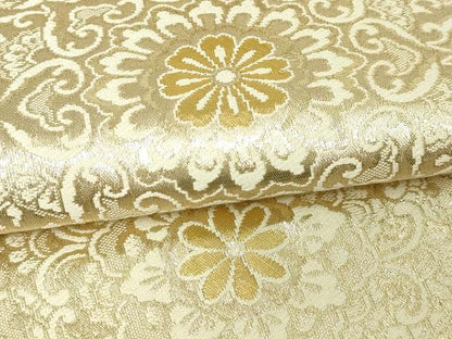 平和屋本店▼六通柄袋帯　正倉院花文　24金　正絹　逸品　DABE9465sf