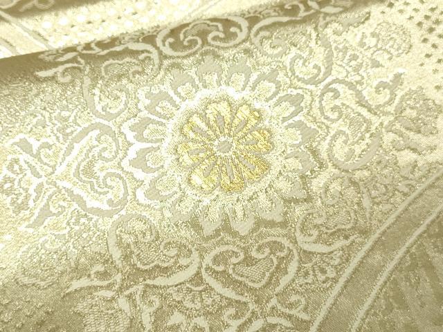 平和屋本店▼六通柄袋帯　正倉院花文　24金　正絹　逸品　DABE9465sf