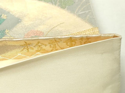 平和屋本店▼六通柄袋帯　唐織　京洛遊花文　九百錦　本金貮重箔　正絹　逸品　DABE9466sf