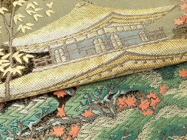 平和屋本店▼六通柄袋帯　唐織　古都名花　本金箔　正絹　逸品　DABE9478sf