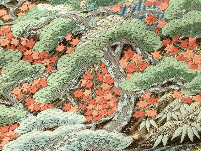 平和屋本店▼六通柄袋帯　唐織　古都名花　本金箔　正絹　逸品　DABE9478sf