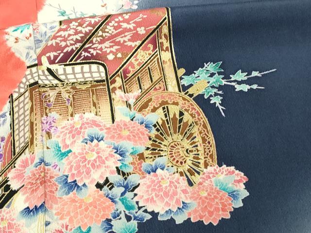 平和屋着物■豪華振袖 御所車花文 暈し染め 金彩 正絹 逸品 DABE9479sf