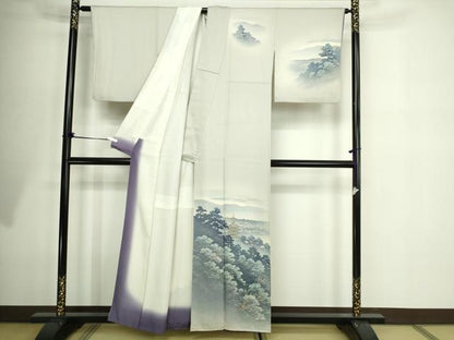 平和屋着物■訪問着　風景文　暈し染め　金彩　正絹　逸品　DABE9480sf