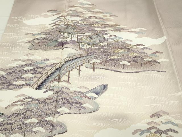 平和屋着物■訪問着　風景文　暈し染め　正絹　逸品　DABE9481sf