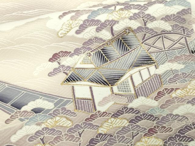 平和屋着物■訪問着　風景文　暈し染め　正絹　逸品　DABE9481sf