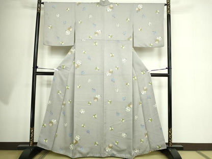 平和屋着物■上質な小紋　花丸文　金彩　正絹　逸品　DABE9482sf