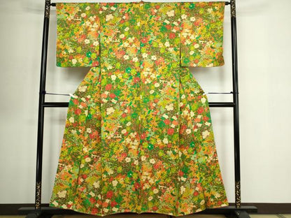 平和屋着物■上質な小紋 花鳥文 正絹 逸品 未使用 DABE9483sf