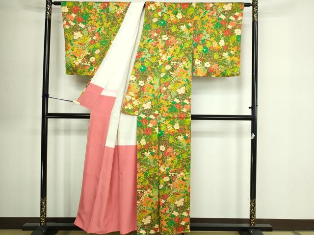 平和屋着物■上質な小紋 花鳥文 正絹 逸品 未使用 DABE9483sf