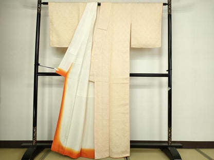 平和屋着物■大変加工の良い総絞り小紋　正絹　逸品　DABE9485sf