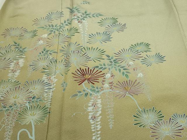 平和屋着物■訪問着　藤花文　暈し染め　正絹　逸品　DABE9487sf