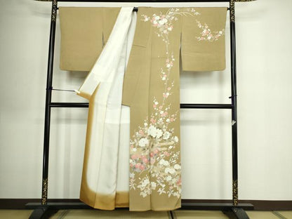平和屋着物■訪問着　作家物　刺繍　草花文　金彩　正絹　逸品　DABE9488sf